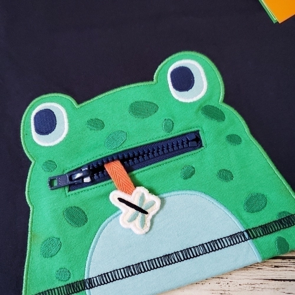 Gymboree Critter Camp Embroidered Frog T-Shirt, Shorts, and Hat Set NWT - Picture 3 of 13